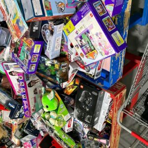 mixed pallets of toys, bedding, electric scooters and bicycle pallets