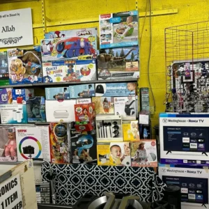 Mixed pallets of toys, liquid items, phone accessories, stylish clothing, and trendy shoes.